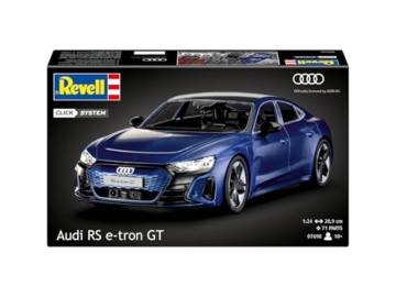 Revell Modellbausatz Audi RS e-tron GT - Detailgetreue Karosserie - Bewegliche Vorderachse - Easy-Click-System für einfachen Zusammenbau; Mit Abziehbildern für individuelle Gestaltung - 2