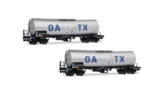 Rivarossi GATX, 2er-Pack 4-achsiger isolierter Kesselwagen, hellgraue Lackierung mit großem GATX-Logo, Ep; vI, Hellgrau - 1