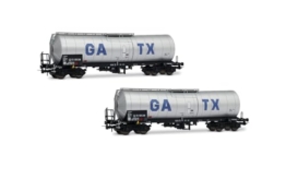 Rivarossi GATX, 2er-Pack 4-achsiger isolierter Kesselwagen, hellgraue Lackierung mit großem GATX-Logo, Ep; vI, Hellgrau - 1