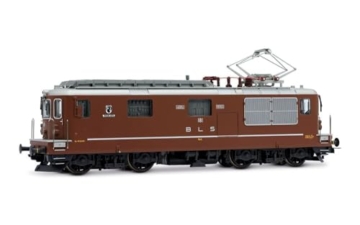 Rivarossi HR2959S BLS, Re 4/4 181 „Interlaken“ lang mit Fahrerfigur, Logo und Nummer mit dicken Chromaufklebern, Ep. IV, mit DCC-Sound-Decoder. Elektrolokomotive, Braun - 1