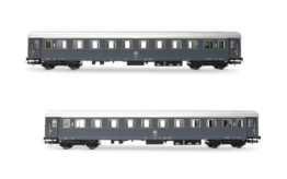 Rivarossi HR4368, 2er-Packung Bz 33010 Typ 1946 2. Klasse, eines mit „ristoro“-Abteil, FS-Kennzeichnung, graue Lackierung, Ep. IVa, Reisezugwagen, Grey - 1