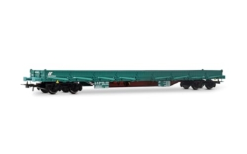 Rivarossi HR6552 FS, 4-achsiger Rungenwagen Bauart Res, grüne Lackierung, leer, Ep. VI, Waggonfahrzeuge, grün - 1
