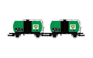 Rivarossi HR6567 FS, 2er-Packung 2-achsige Kesselwagen „BP grün“, Ep. IV Eisenbahn 2X Waggons - 1