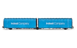 Rivarossi HR6601 FS 3-achsiger Planen-Gelenkwagen Bauart Lails 23 83 420 7 810-8 INDESIT Company ep V Rolling Stock – Waggons - 1