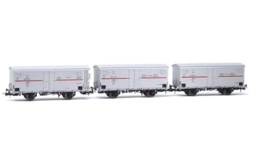 Rivarossi HR6605 FS 3er Pack Kühlwagen Hgb 2-achsig 2 ohne Bremserhaus 1 mit silberrotem Streifen ep Rolling Stock - Waggons - 1