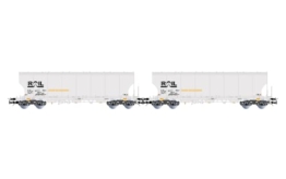 Rivarossi HR6675 ATIR-Rail, 2-Einheitenpackung 4-Achs-Rundseitiger Silowagen, Grau-Lackierung, ep.VI für Erwachsene, ab 14 Jahren, Modelleisenbahnsammler - 1