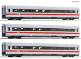 Roco 74030 H0 3er-Set Zwischenwagen Ice 1 Redesign 2005 der DB-AG 1.Klasse Gattung Avmz 801.0, 2.Kla - 1
