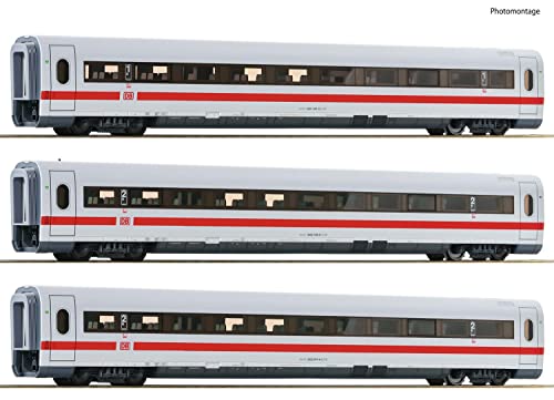 Roco 74030 H0 3er-Set Zwischenwagen Ice 1 Redesign 2005 der DB-AG 1.Klasse Gattung Avmz 801.0, 2.Kla - 1