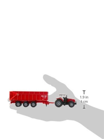 siku Farmer 1844 – Massey Ferguson Traktor mit Anhänger Höhe