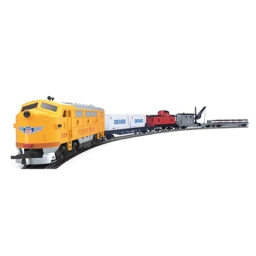 ToyGhillied Modelleisenbahn H0 Startset mit klassischer US FF-7 Diesellokomotive, Elektrischer Zug mit Metallschienen & Geschwindigkeitsregler, Zugmodell Spur H0 für Sammler, 1:87 - 2