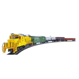 ToyGhillied Modelleisenbahn H0 Startset mit klassischer US FF-7 Diesellokomotive, Elektrischer Zug mit Metallschienen & Geschwindigkeitsregler, Zugmodell Spur H0 für Sammler, 1:87 - 1