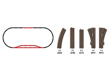 Trix 62902 Ergänzungs-Set C 2 - Spur H0 - Gleise und Weichen - Zweileiter-Gleissystem - 2