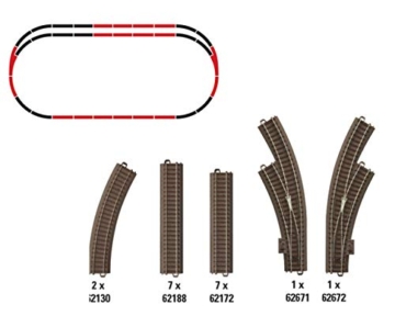 Trix 62902 Ergänzungs-Set C 2 - Spur H0 - Gleise und Weichen - Zweileiter-Gleissystem - 4