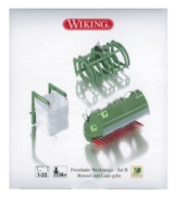 Wiking 077384 - Frontlader Werkzeuge Set B Bressel & Lade grün - 1:32 - 1